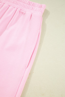 Phalaenopsis Chenille Heart Pattern Casual Pants Set