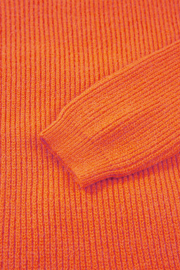 Vitality Orange Thankful for my queens Ribbed Knit Drop Shoulder Graphic Sweater