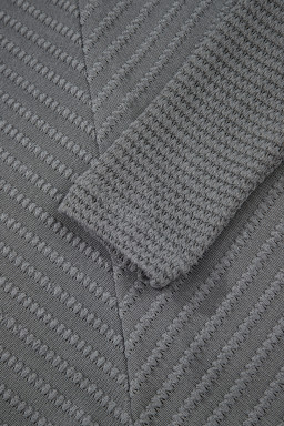 Sleet V Neck Chevron Texture Patchwork Long Sleeve Top