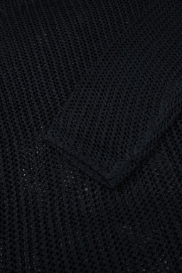 Black Crochet Hollow-out Knit Sweater