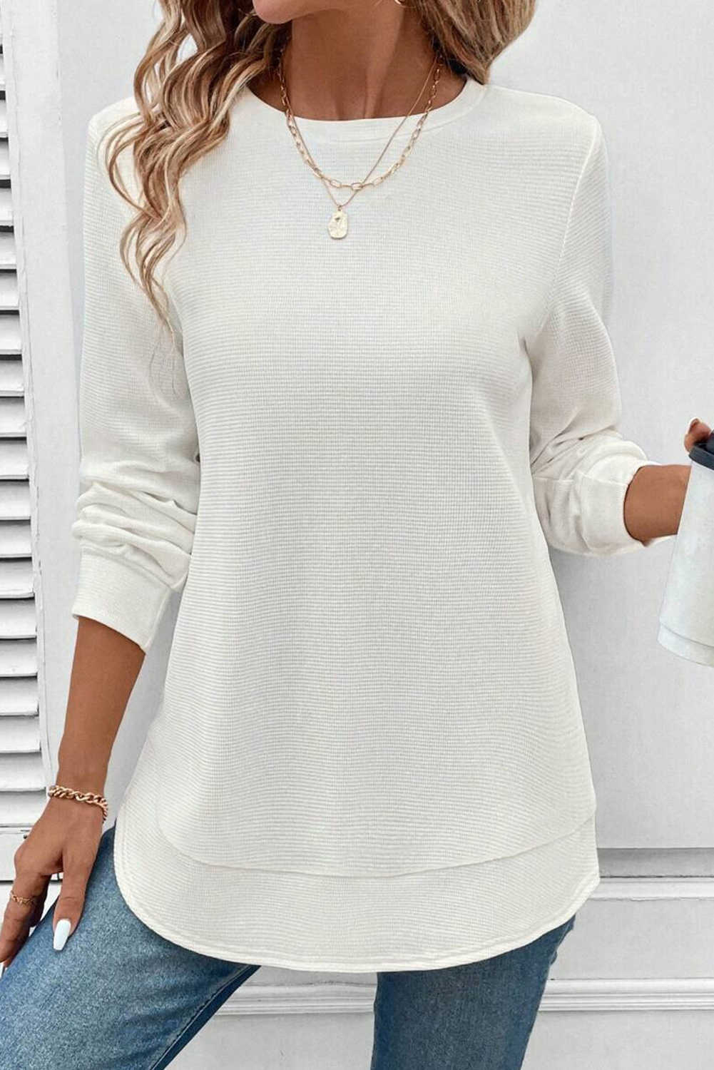 White Long Sleeve Tops