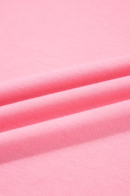 Sachet Pink Lace Patchwork Sleeve Loose Sweatshirt