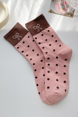 Blossom Bow Polka Dot Colorblock Socks