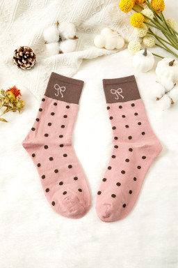 Blossom Bow Polka Dot Colorblock Socks