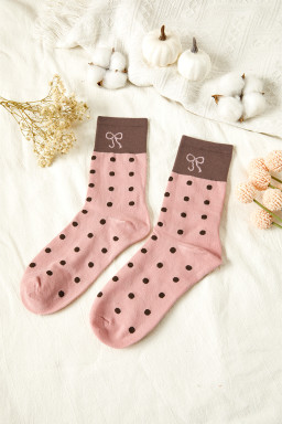 Blossom Bow Polka Dot Colorblock Socks