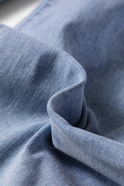 Beau Blue Button Zip High Waist Flared Hem Jeans