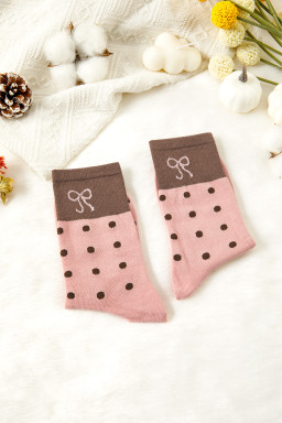Blossom Bow Polka Dot Colorblock Socks