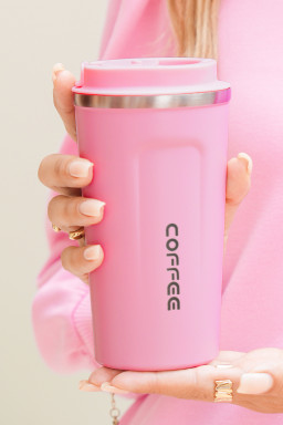Pink Portable Travel Insulated Coffee Tumbler Cup