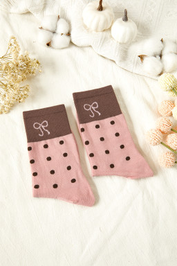 Blossom Bow Polka Dot Colorblock Socks