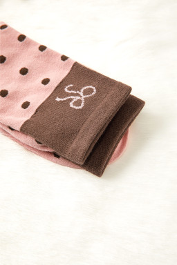 Blossom Bow Polka Dot Colorblock Socks