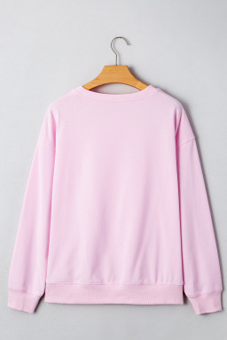 Pink GAME DAY Football Print Casual Sweatshirt