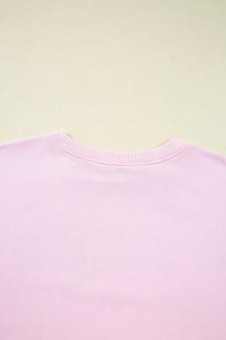Pink GAME DAY Football Print Casual Sweatshirt
