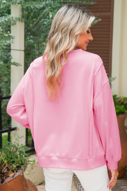 Bonbon Lace Bow Embroidered Exposed Seam Sweatshirt