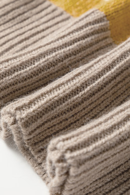 Multicolour Colorblock Drop Shoulder Crew Neck Sweater