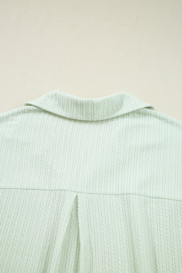 Clearly Aqua Textured Patch Chest Pocket Shirt and Pants Set