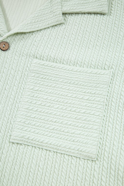 Clearly Aqua Textured Patch Chest Pocket Shirt and Pants Set