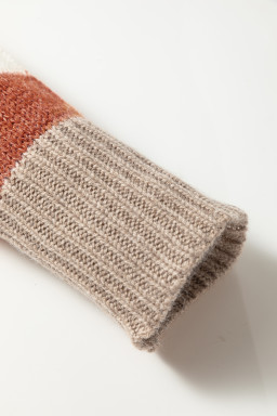 Multicolour Colorblock Drop Shoulder Crew Neck Sweater