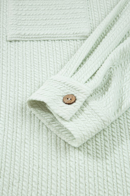 Clearly Aqua Textured Patch Chest Pocket Shirt and Pants Set