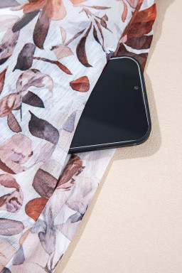 White Floral Print Sweetheart Neck High Waist Mini Dress