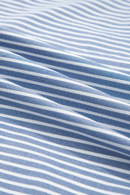 Sky Blue Crisscross Lace Detail Mixed Striped Patchwork Plus Size Dress