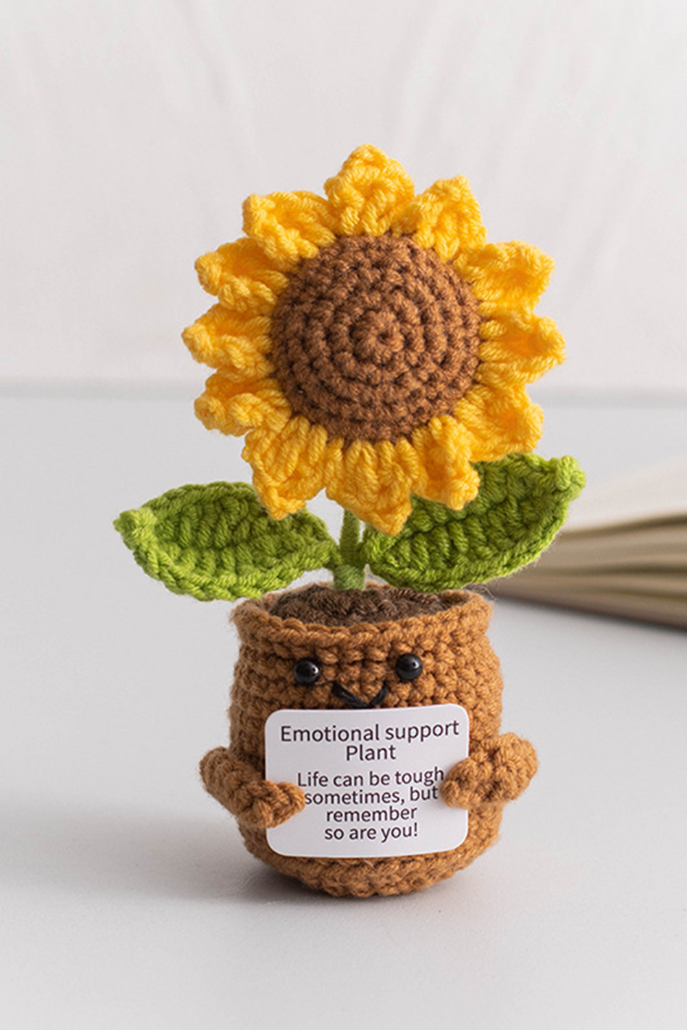 Ginger Positive Cute Crochet Sunflower Pot