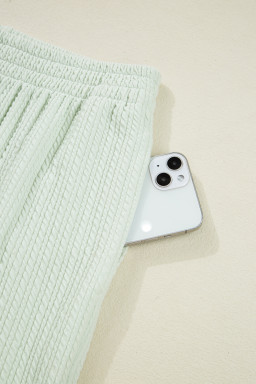 Clearly Aqua Textured Patch Chest Pocket Shirt and Pants Set