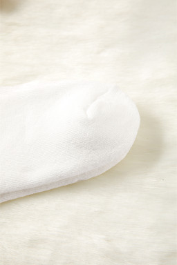 White Leopard Double Stripe Crew Socks