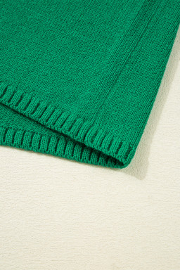 Bright Green Solid Color Button Drop Shoulder Knit Cardigan
