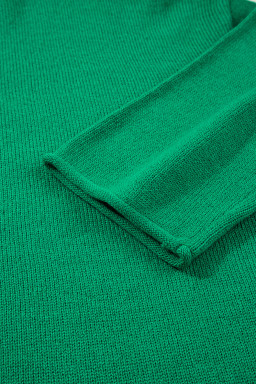 Bright Green Solid Color Button Drop Shoulder Knit Cardigan