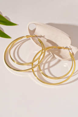 Gold Large Double Hoop Earrings