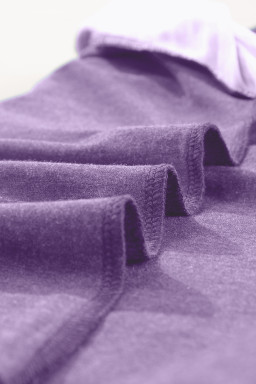 Tillandsia Purple Contrast Print Striped Raglan Long Sleeve Loose Top