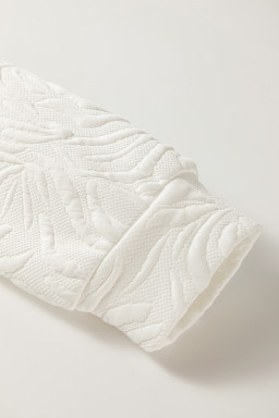 White Pop of Color Neckline Textured Mini Dress