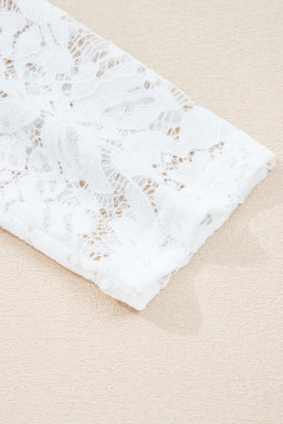 Black Fake Two-Piece Lace Long Sleeve Drop Shoulder Tee