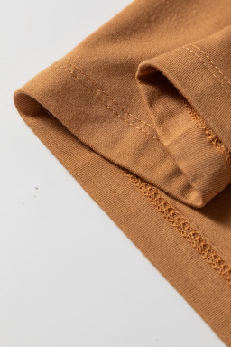 Chestnut Solid Color Long Sleeve Slim Fit Top