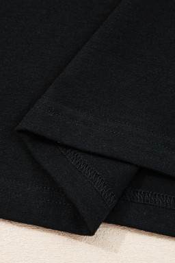 Black Fake Two-Piece Lace Long Sleeve Drop Shoulder Tee