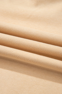 Light French Beige Geometric Patchwork Raglan Sleeve Pullover Sweatshirt