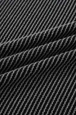 Carbon Grey Twisted Rib Leopard Patchwork Detail 2pcs Pants Set