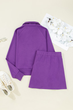 Wisteria Half Zip Sporty Pullover Mini Skort 2pcs Outfit