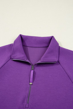 Wisteria Half Zip Sporty Pullover Mini Skort 2pcs Outfit