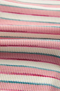 Pink Striped Patchwork Oversized Pullover Top