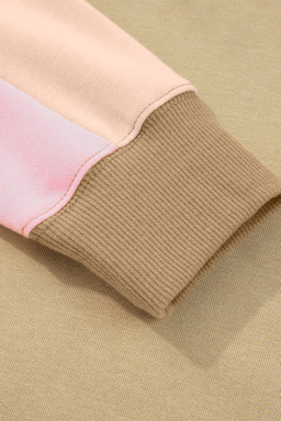 Sage Green Star Patchwork Exposed Seam Uneven Hem Sweatshirt