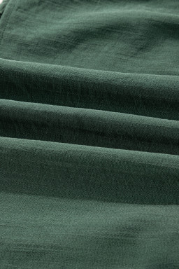 Canton Contrast Ricrac Trim Button V Neck Knotted Bracelet Sleeve Dress