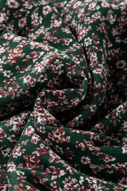 Green Ditsy Floral Print Sweetheart Neck Smocked Back Mini Dress