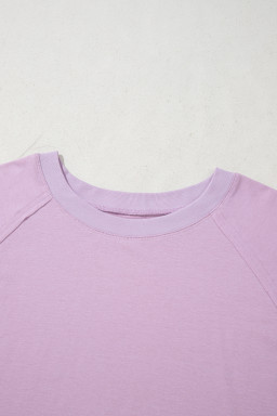 Phalaenopsis Flower Patched Colorblock Plus Size Pullover Top