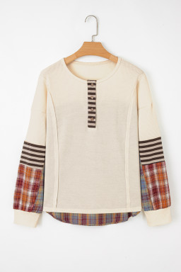 Beige Long Sleeve Tops