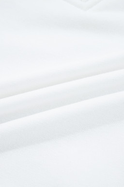 White Ribbed Collar Drop Shoulder Sweatshirt and Shorts Set