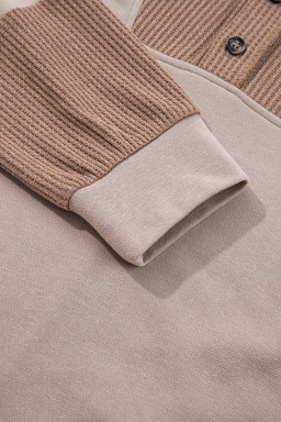 Goat Waffle Patchwork Plus Size Pocketed Hoodie