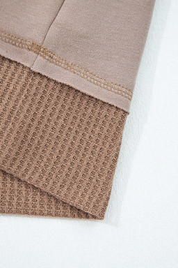 Goat Waffle Patchwork Plus Size Pocketed Hoodie