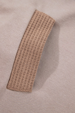 Goat Waffle Patchwork Plus Size Pocketed Hoodie