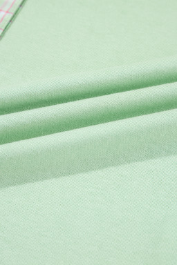 Clearly Aqua Lace Floral Patchwork Hooded Henley Top